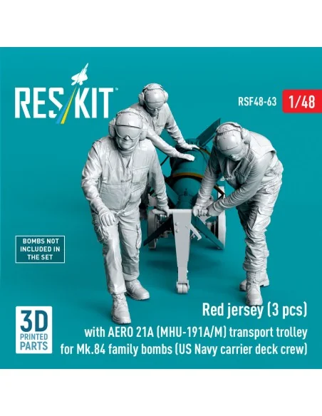 Red jerseys (3 pcs) with AERO 21A (MHU-191A/M) transport trolley fo...