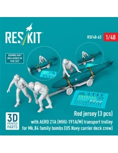 Red jerseys (3 pcs) with AERO 21A (MHU-191A/M) transport trolley fo...