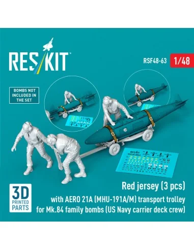 Red jerseys (3 pcs) with AERO 21A (MHU-191A/M) transport trolley fo...
