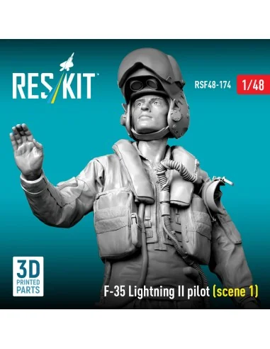 F-35 Lightning II pilot (scene 1) (3D Printed), 1/48 - ResKit Model...