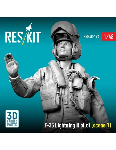 F-35 Lightning II pilot (scene 1) (3D Printed), 1/48 - ResKit Model...