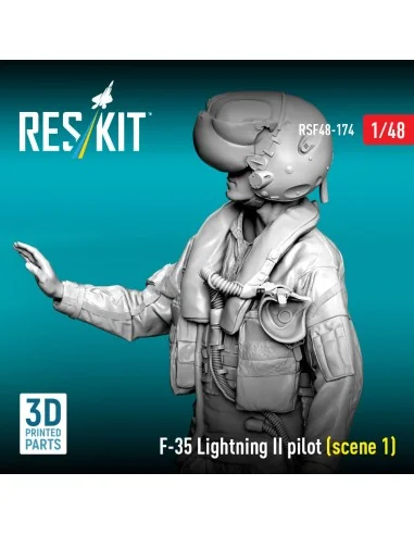 F-35 Lightning II pilot (scene 1) (3D Printed), 1/48 - ResKit Model...