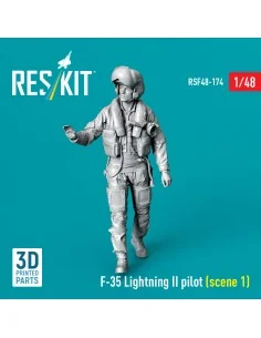 F-35 Lightning II pilot (scene 1) (3D Printed), 1/48 - ResKit Model...