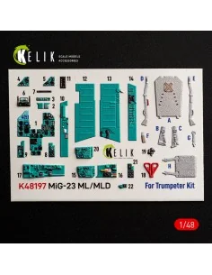 MiG-23 ML/MLD - interior 3D decals for Trumpeter, 1/48 - Kelik K48197