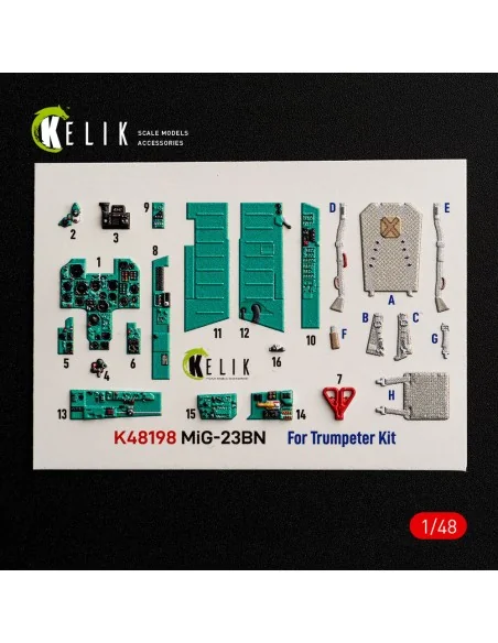 MiG-23BN - interior 3D decals for Trumpeter, 1/48 - Kelik K48198