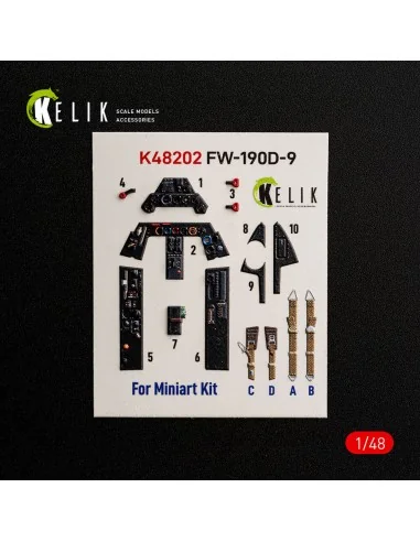 FW-190D-9 - interior 3D decals for MiniArt, 1/48 - Kelik K48202