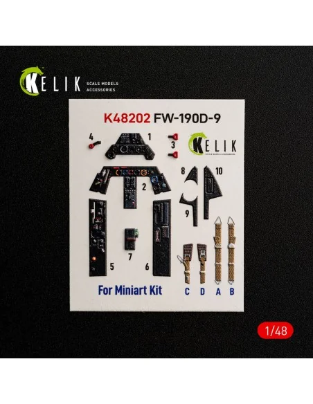 FW-190D-9 - interior 3D decals for MiniArt, 1/48 - Kelik K48202