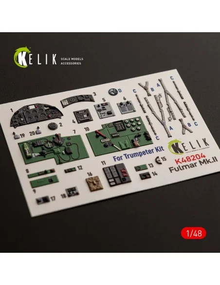 Fulmar Mk.II - interior 3D decals for Trumpeter, 1/48 - Kelik K48204