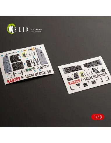 F-16CM - interior 3D decals for Great Wall Hobby, 1/48 - Kelik K48209