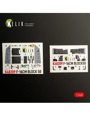 F-16CM - interior 3D decals for Great Wall Hobby, 1/48 - Kelik K48209