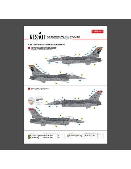 F-16C Fighting Vipers (Block 30, 40, 42, 50, 52) with mission marki...