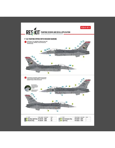 F-16C Fighting Vipers (Block 30, 40, 42, 50, 52) with mission marki...