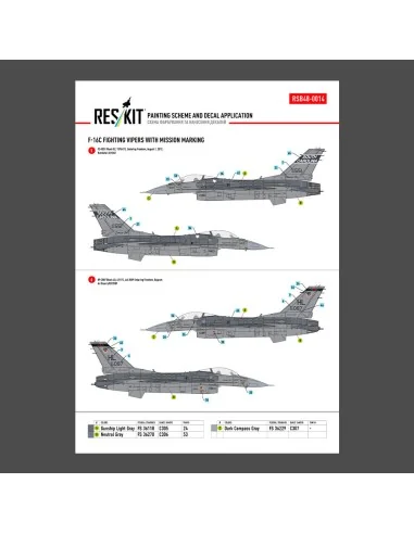 F-16C Fighting Vipers (Block 30, 40, 42, 50, 52) with mission marki...