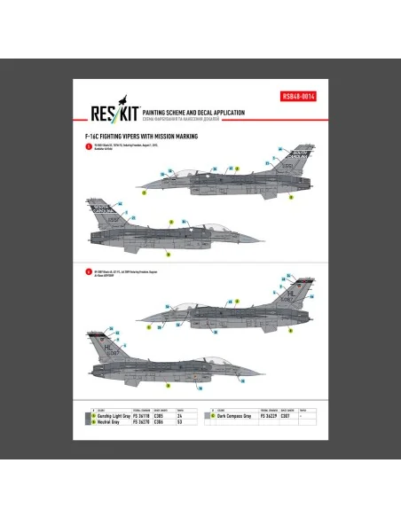 F-16C Fighting Vipers (Block 30, 40, 42, 50, 52) with mission marki...