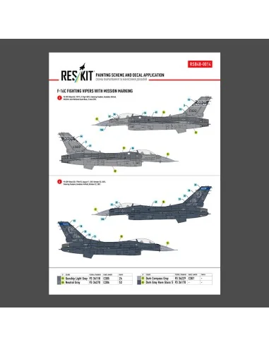 F-16C Fighting Vipers (Block 30, 40, 42, 50, 52) with mission marki...