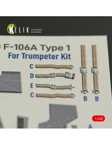 F-106A Delta Dart Type 1 - interior 3D decals for Trumpeter, 1/48 -...