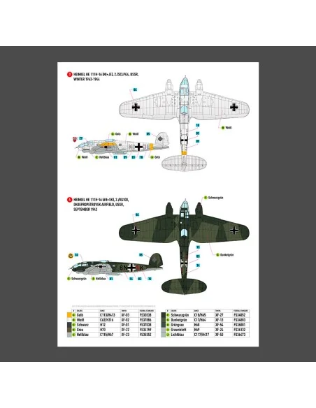 Heinkel He 111 (H-16, H-20, H-22) late series decals, 1/48 - ResKit...