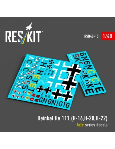 Heinkel He 111 (H-16, H-20, H-22) late series decals, 1/48 - ResKit...