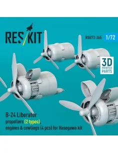 B-24 Liberator propellers (2 types), engines & cowlings (4 pcs) (3D...