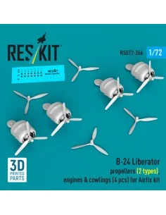 B-24 Liberator propellers (2 types), engines & cowlings (4 pcs) (3D... 2