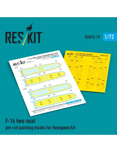 F-16 two-seat pre-cut painting masks for Hasegawa, 1/72 - ResKit Mo...