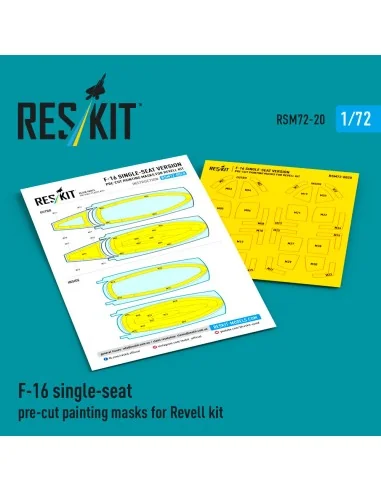 F-16 single-seat pre-cut painting masks for Revell, 1/72 - ResKit M...