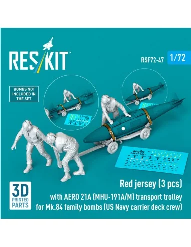 Red jerseys (3 pcs) with AERO 21A (MHU-191A/M) transport trolley fo...