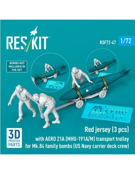 Red jerseys (3 pcs) with AERO 21A (MHU-191A/M) transport trolley fo...