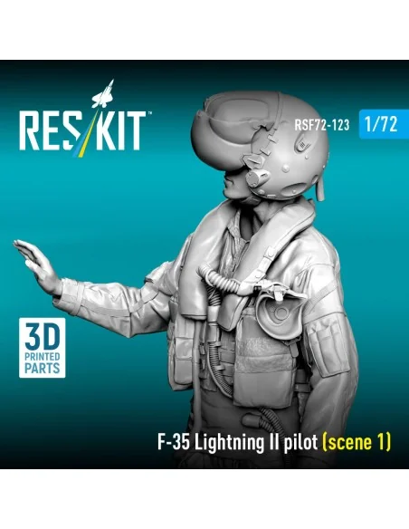 F-35 Lightning II pilot (scene 1) (3D Printed), 1/72 - ResKit Model...