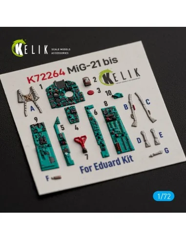 MiG-21 bis - interior 3D decals for Eduard, 1/72 - Kelik K72264
