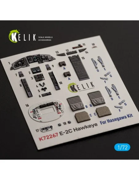 E-2C Hawkeye - interior 3D decals for Hasegawa, 1/72 - Kelik K72267