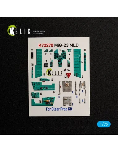 MiG-23MLD - interior 3D decals for ClearProp, 1/72 - Kelik K72270