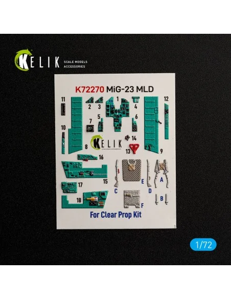 MiG-23MLD - interior 3D decals for ClearProp, 1/72 - Kelik K72270