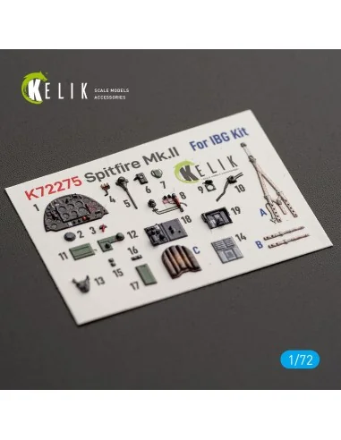 Spitfire Mk.II - interior 3D decals for IBG, 1/72 - Kelik K72275