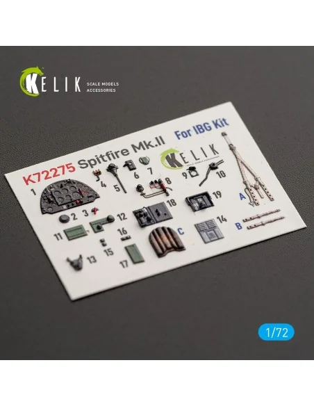 Spitfire Mk.II - interior 3D decals for IBG, 1/72 - Kelik K72275