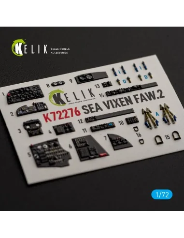 SEA VIXEN FAW.2 - interior 3D decals for Cyberhobby, 1/72 - Kelik K...