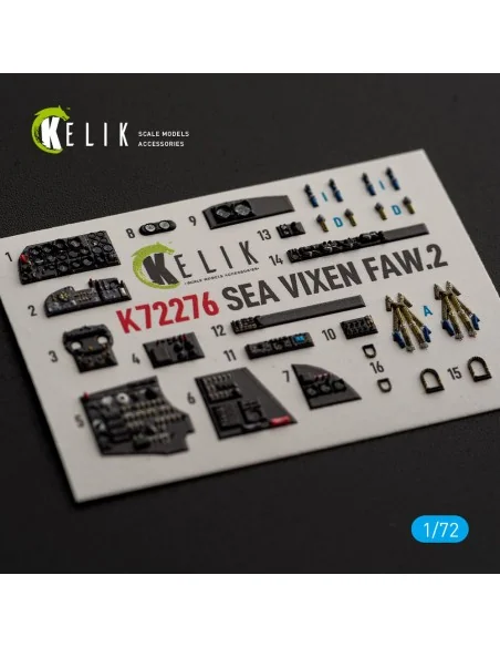 SEA VIXEN FAW.2 - interior 3D decals for Cyberhobby, 1/72 - Kelik K...