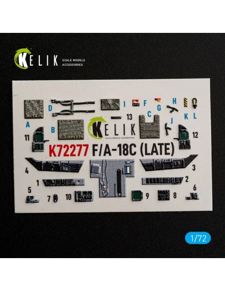 F/A-18C (LATE) - interior 3D decals for Academy 12411, 1/72 - Kelik...