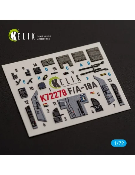 F/A-18A - interior 3D decals for Academy 12411, 1/72 - Kelik K72278