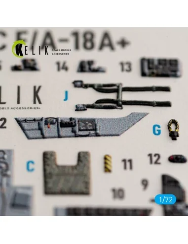 USMC F/A-18+ - interior 3D decals for Academy 12411, 1/72 - Kelik K...