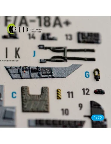 USMC F/A-18+ - interior 3D decals for Academy 12411, 1/72 - Kelik K...