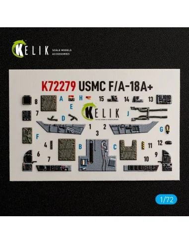 USMC F/A-18+ - interior 3D decals for Academy 12411, 1/72 - Kelik K...
