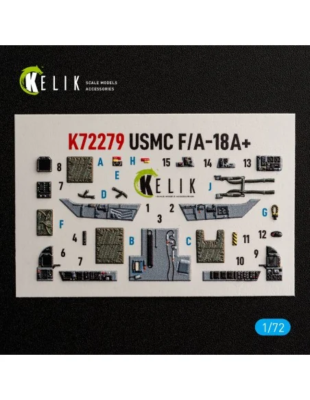 USMC F/A-18+ - interior 3D decals for Academy 12411, 1/72 - Kelik K...