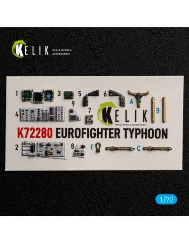Eurofighter Typhoon - interior 3D decals for Hasegawa, 1/72 - Kelik...