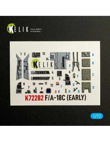 F/A-18C (EARLY) - interior 3D decals for Academy 12411, 1/72 - Keli...