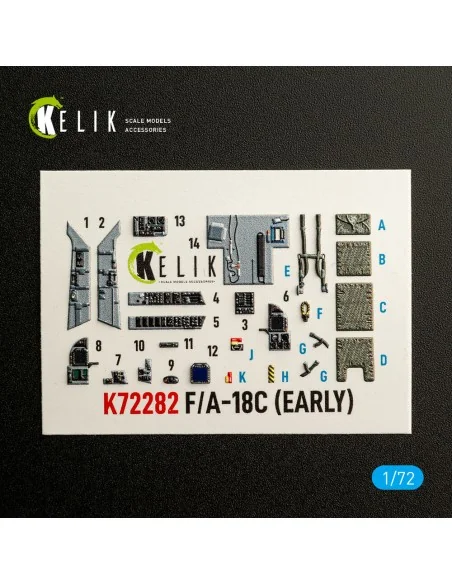 F/A-18C (EARLY) - interior 3D decals for Academy 12411, 1/72 - Keli...