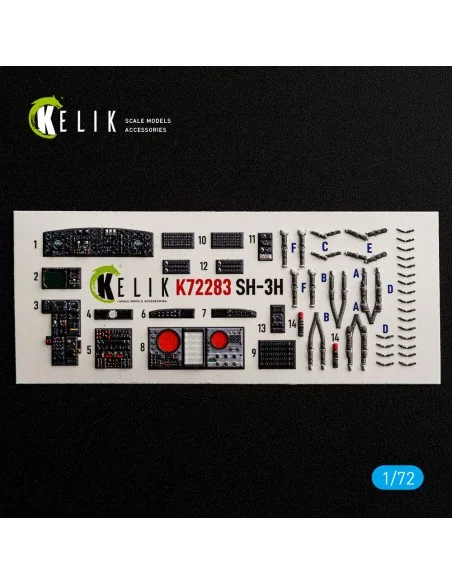 SH-3H Sea King - interior 3D decals for Foreart, 1/72 - Kelik K72283