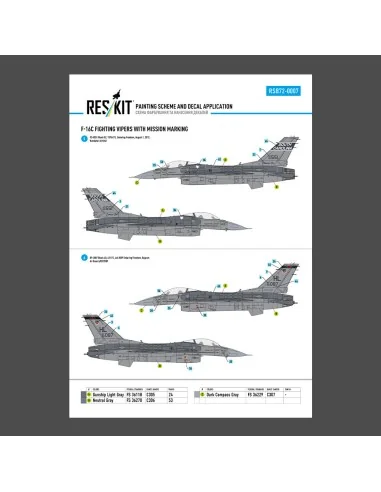 F-16C Fighting Vipers (Block 30, 40, 42, 50, 52) with mission marki...