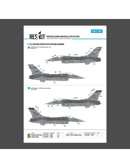 F-16C Fighting Vipers (Block 30, 40, 42, 50, 52) with mission marki...