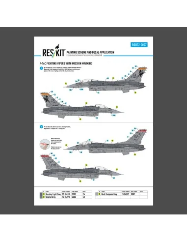F-16C Fighting Vipers (Block 30, 40, 42, 50, 52) with mission marki...